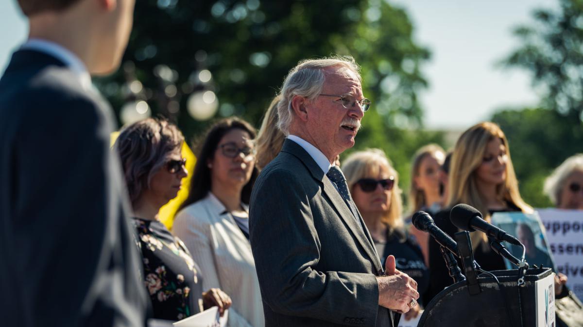 Representative John Rutherford speaking to a crowd.