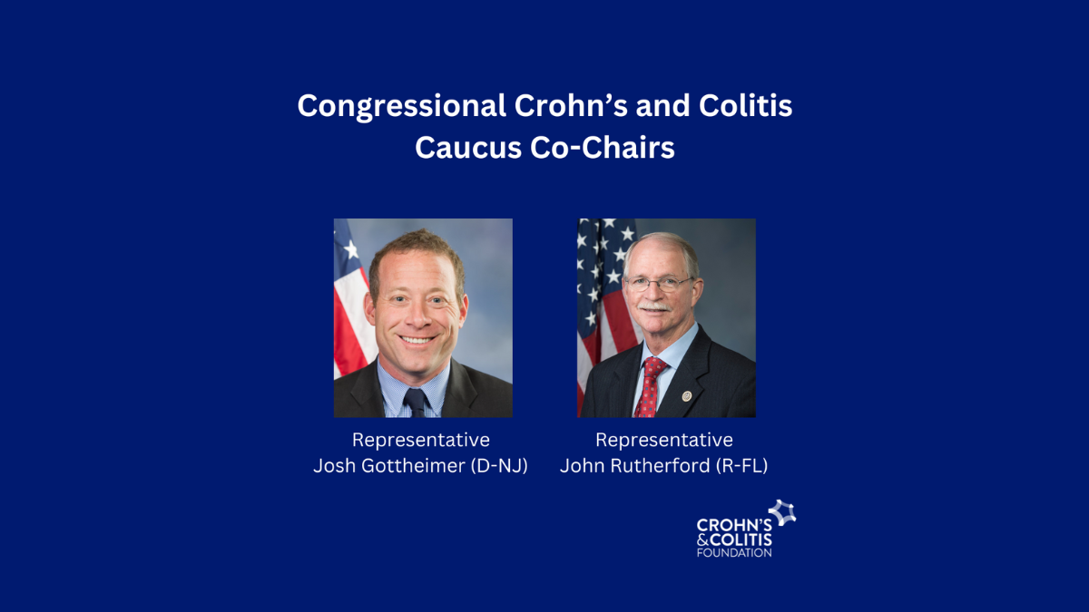 Representatives Rutherford and Gottheimer will serve as Co-Chairs of the Crohn's and Colitis Caucus throughout the 118th Congress.