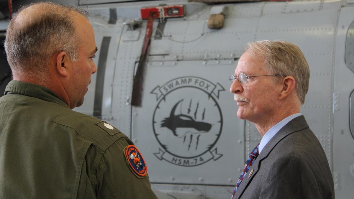 Rutherford Speaking with the military