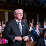 Rep. John Rutherford button his suit jacket.