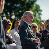 Representative John Rutherford speaking to a crowd.