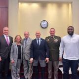 Pictured from Left to Right: Everglades Caucus Co-Chair Mario Diaz Balart, Everglades Caucus Co-Chair Debbie Wasserman-Schultz, Congressman John Rutherford, Congressman Brian Mast, Col. James L. Booth from the U.S. Army Corps of Engineers, and Congressma